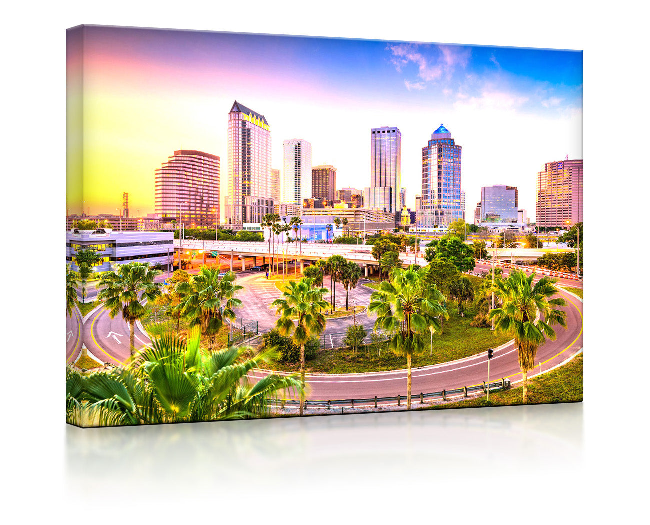 Skyline von Tampa in den USA als leuchtbild