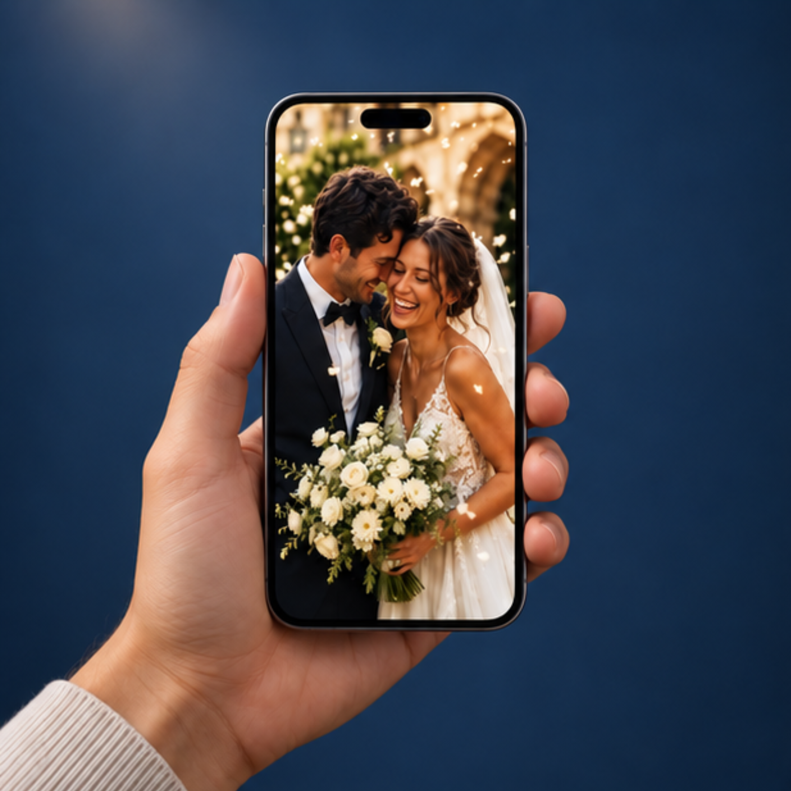 Grafische Darstellung der Auswahl eines Wunschbildes auf dem Smartphone