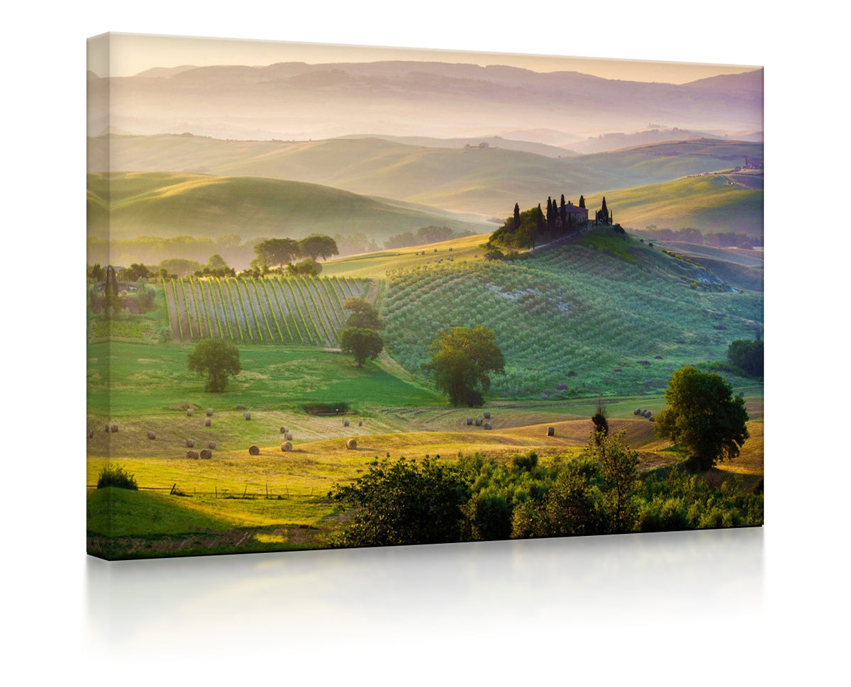 Neblige Toskana Landschaft als led bild
