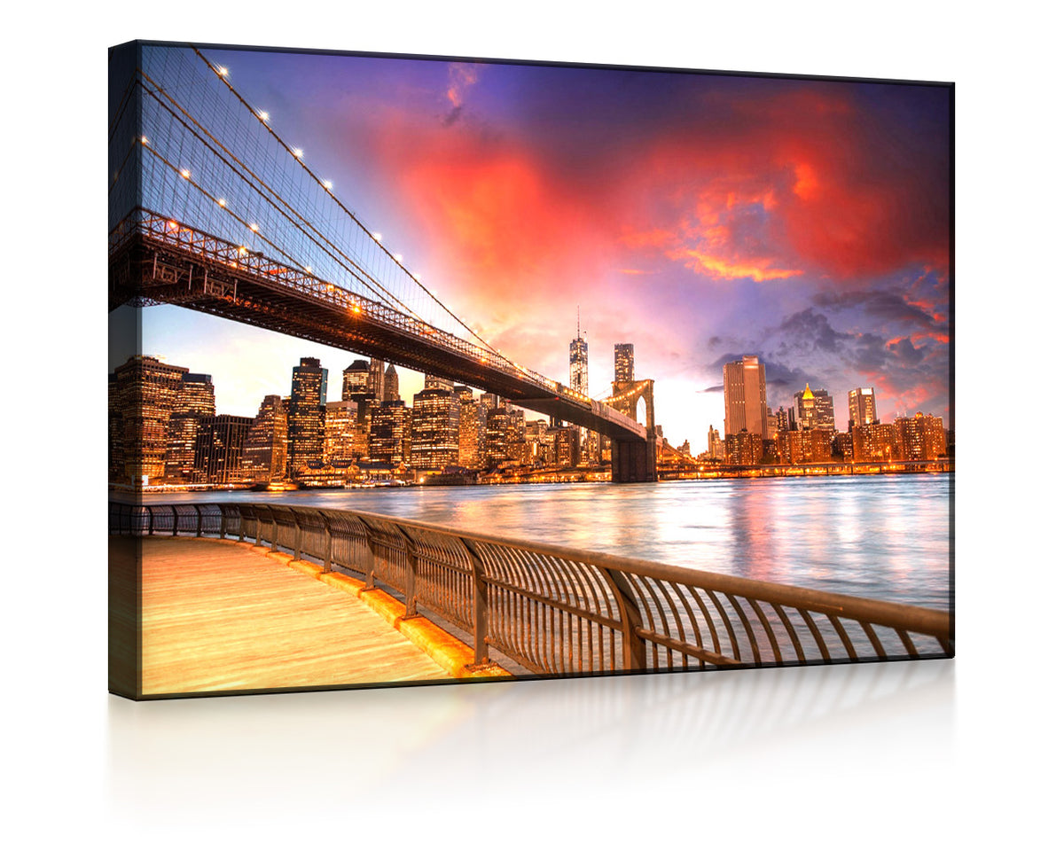 Brooklyn Bridge Park New York als beleuchtetes bild