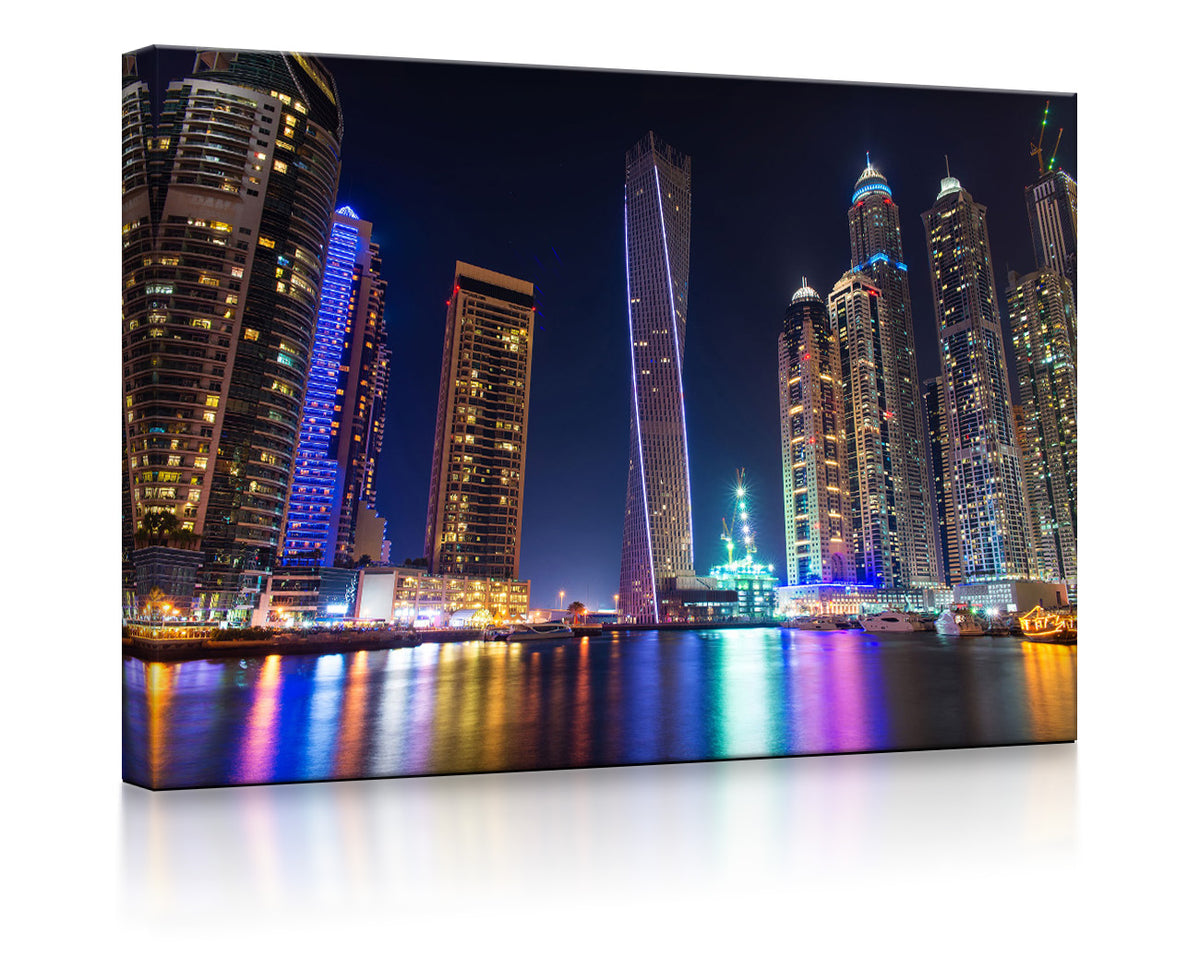 Dubai Skyline mit Cayan Tower als led bild