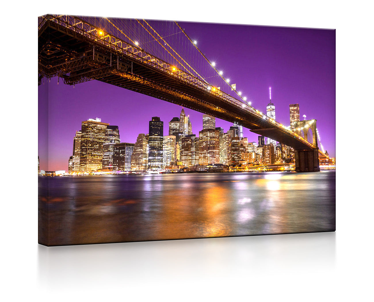 Skyline von Manhattan mit Brooklyn Bridge als leuchtbild